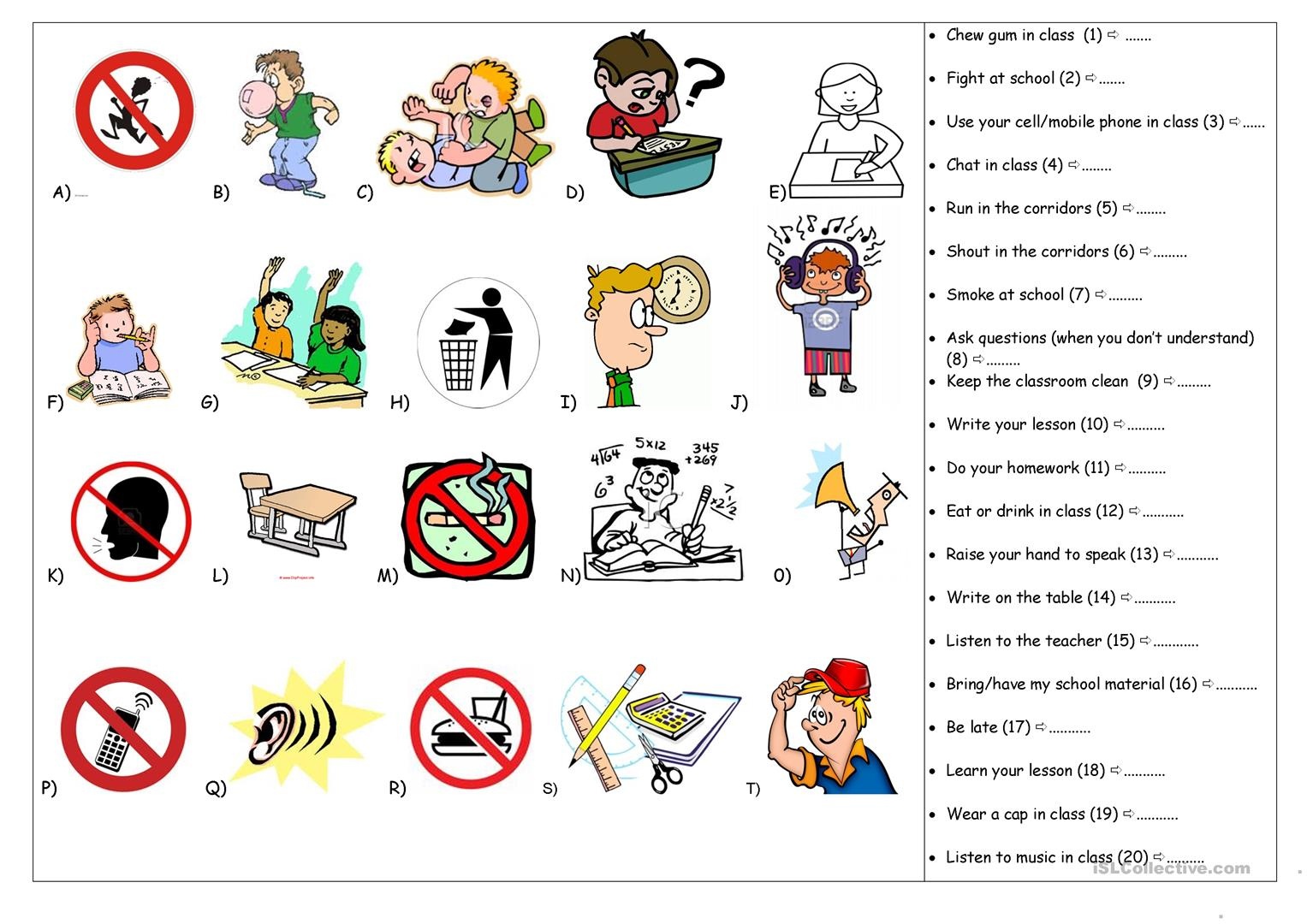 Classroom Rules Worksheet - Free Esl Printable Worksheets Made - Free Printable Classroom Rules Worksheets