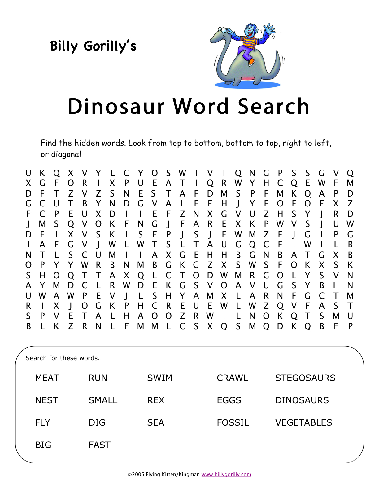 Click To Download Dinosaurs Word Search | Birthday Party! | Free - Free Printable Dinosaur Word Search