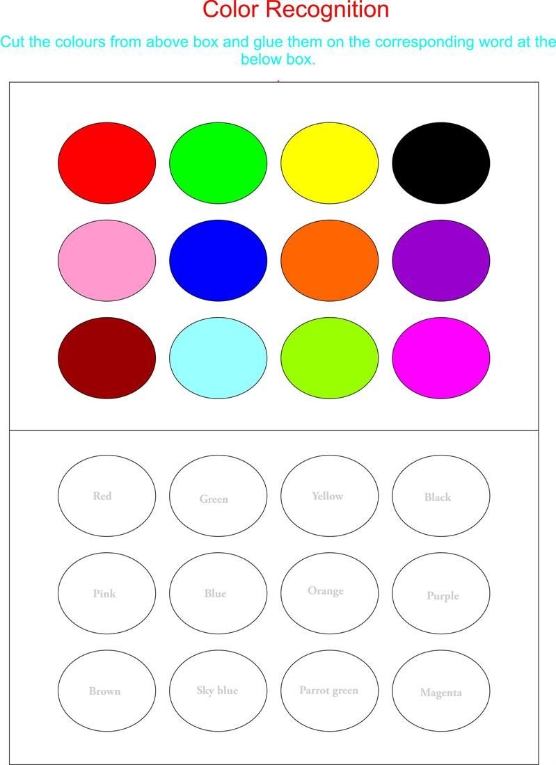 Color Recognition Worksheets For Preschoolers | Working With Colors - Color Recognition Worksheets Free Printable