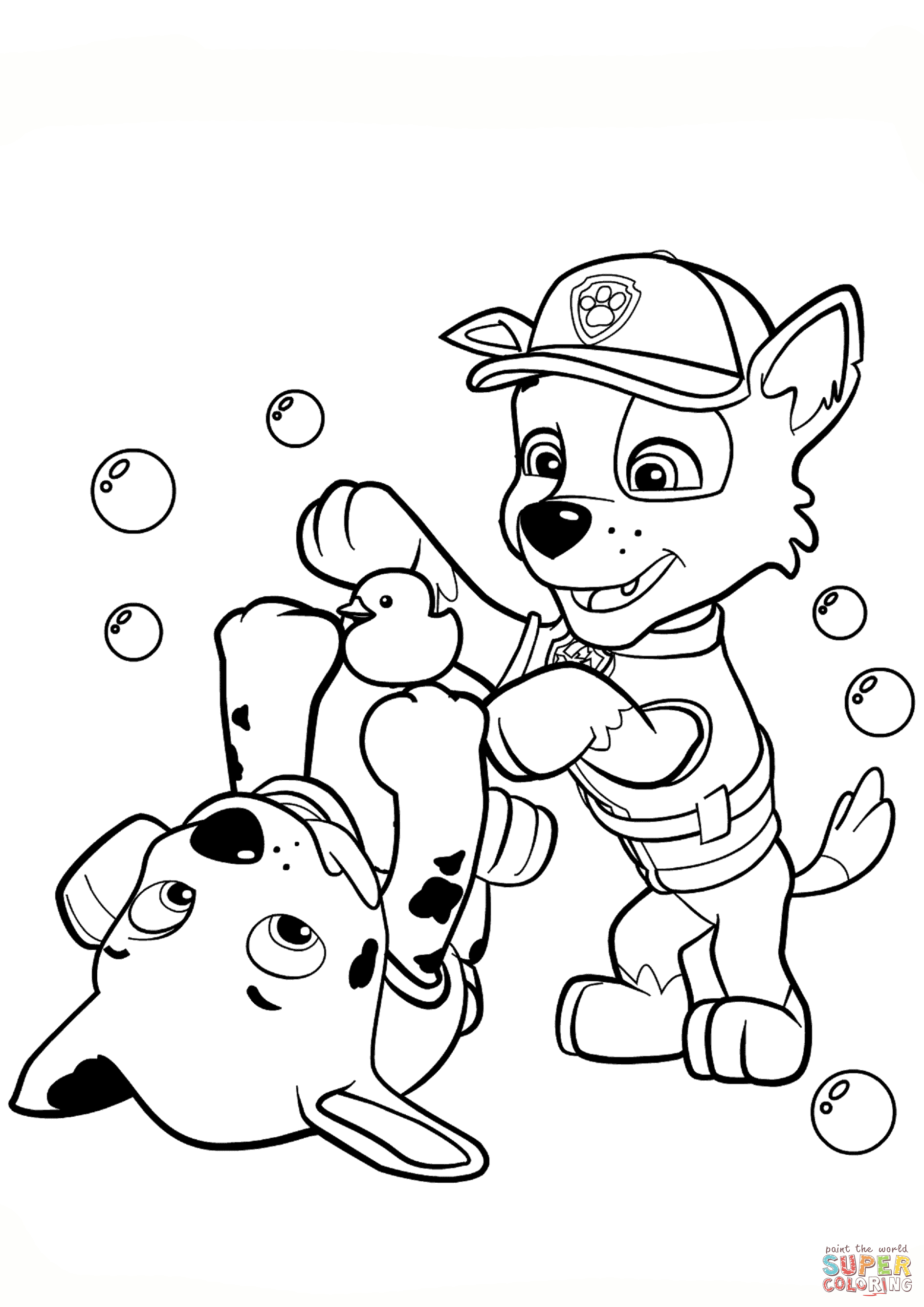 Coloring Ideas : Paw Patrol Rocky And Marshall Coloring Page - Free Printable Paw Patrol Coloring Pages
