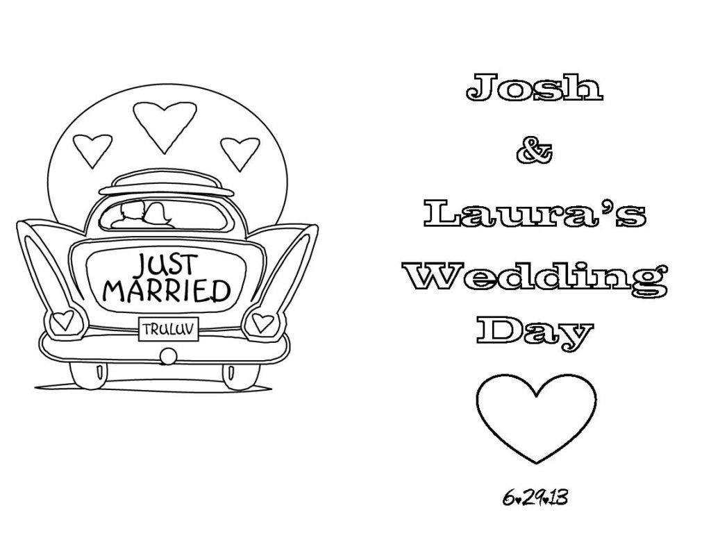 Coloring Page ~ Wedding Coloring Book Templates Aprilonthemarchco - Free Printable Personalized Wedding Coloring Book