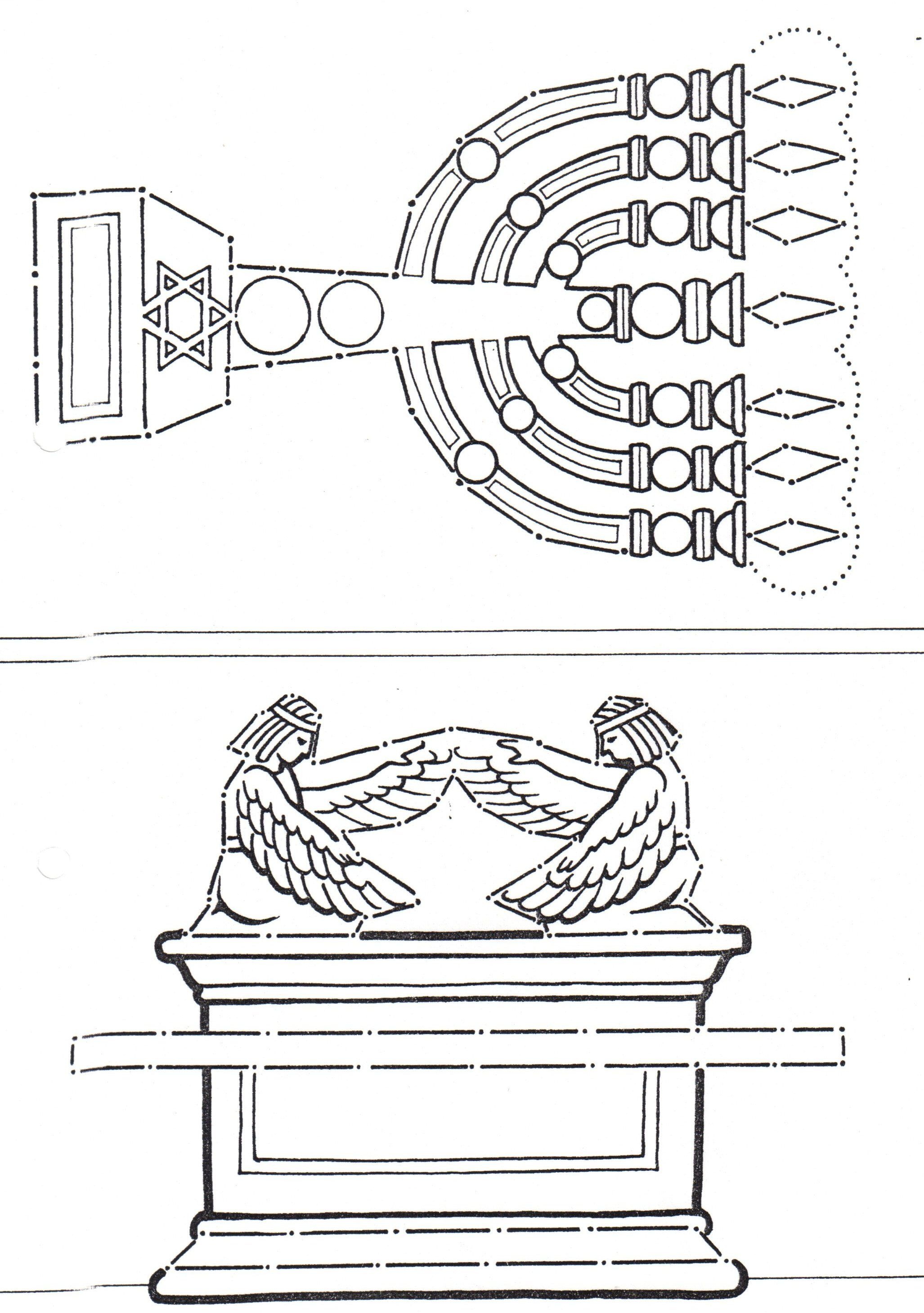 Coloring Pages Ark Of The Covenant And Lampstand From Tabernacle - Free Printable Pictures Of The Tabernacle