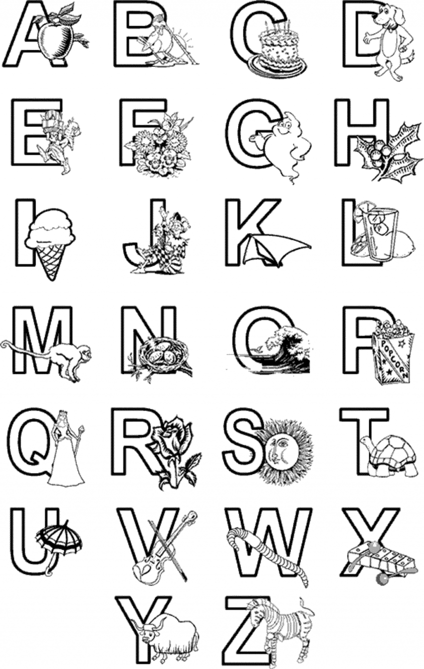 Coloring Pages Ideas: Alphabetoloring Pages Az Kids Incridible - Free Printable Alphabet Coloring Pages