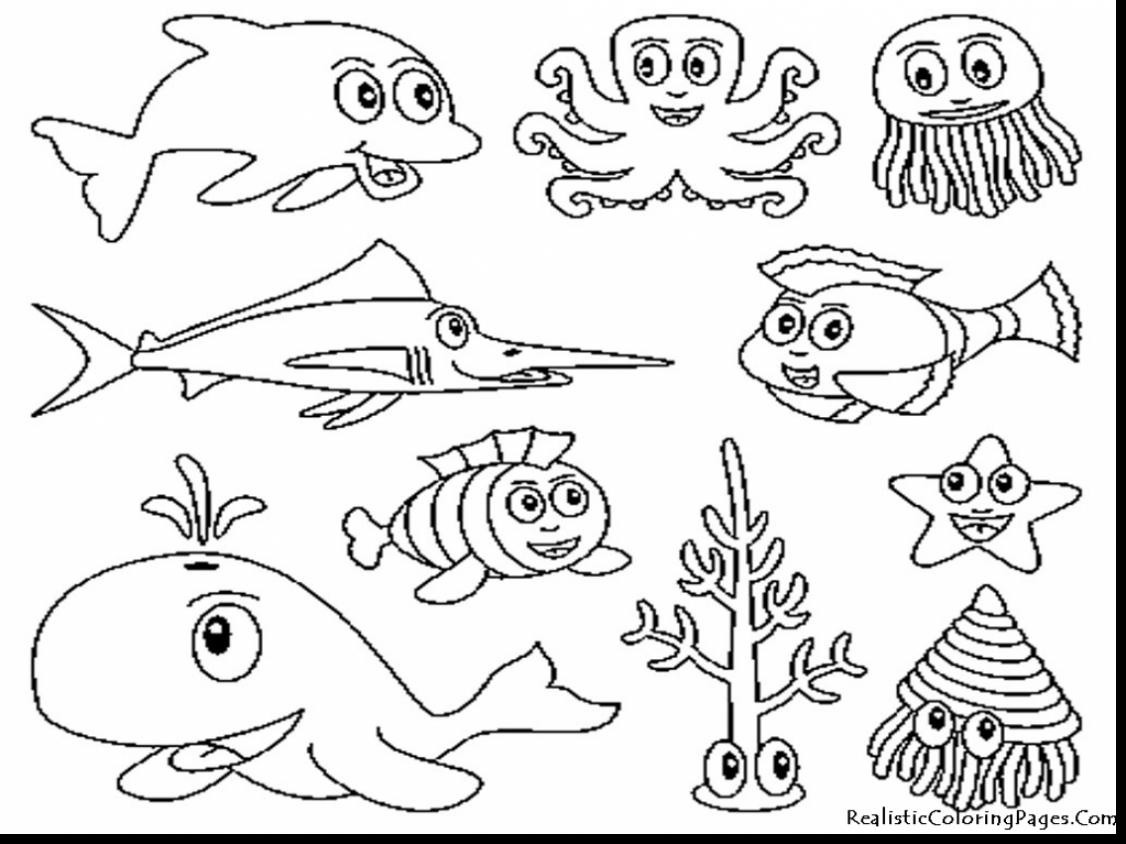 Coloring Pages : Realistic Ocean Animals Coloring Pages Sea Animal - Free Printable Realistic Animal Coloring Pages