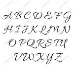 Connected Cursive Uppercase & Lowercase Letter Stencils A Z 1/4 To   Free Printable Calligraphy Letter Stencils