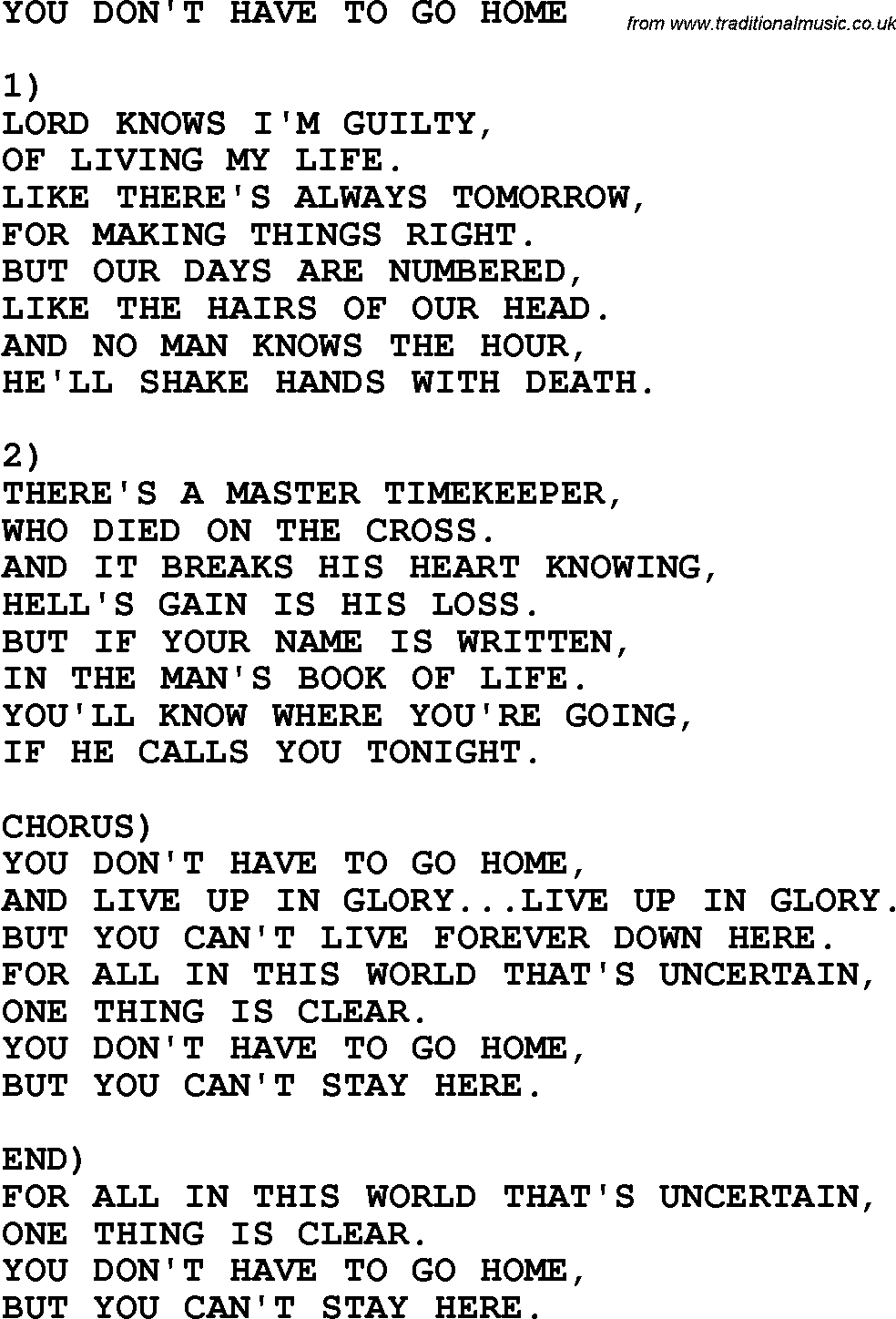 Free Printable Southern Gospel Song Lyrics Free Printable