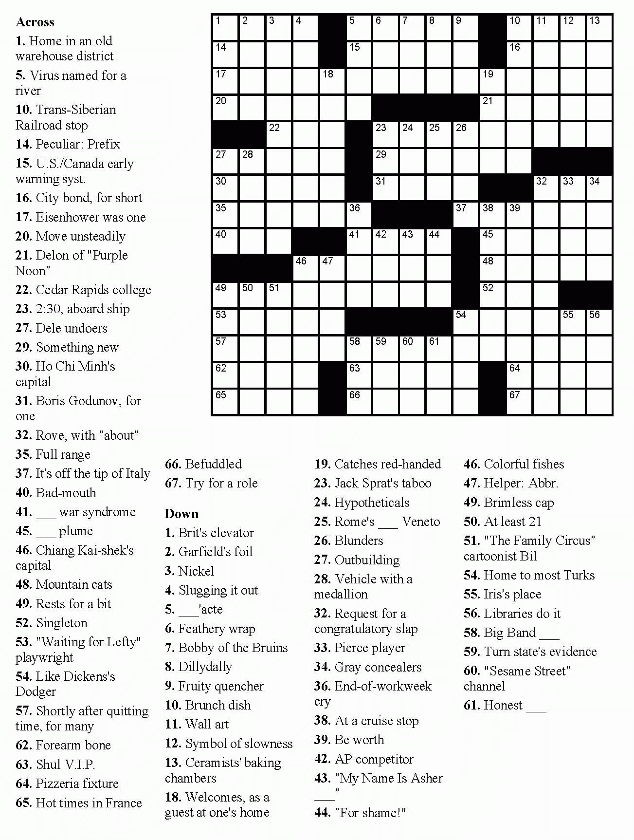 crossword puzzle maker free printable