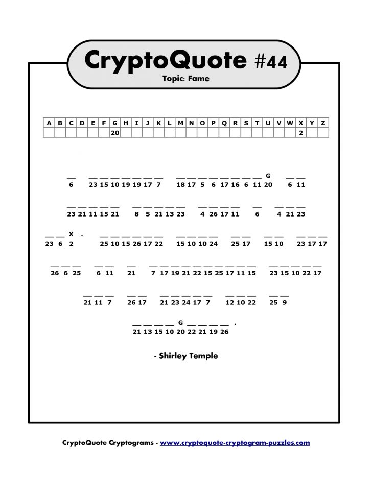 Free Printable Cryptograms
