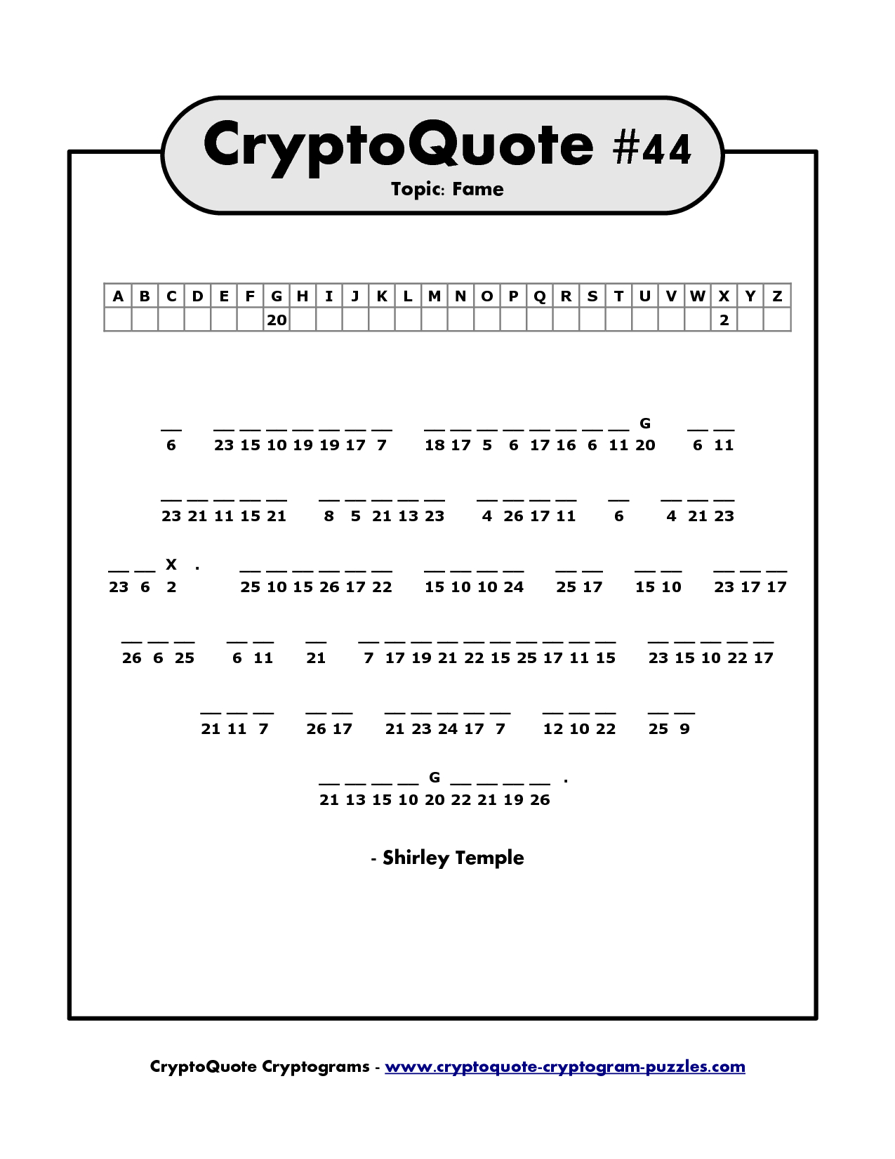 Printable Cryptograms