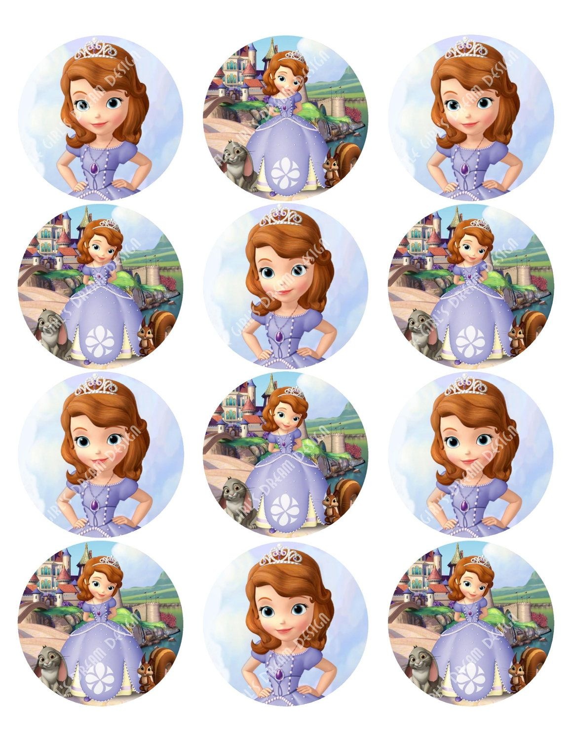 Sofia The First Cupcake Toppers Free Printable Free Printable