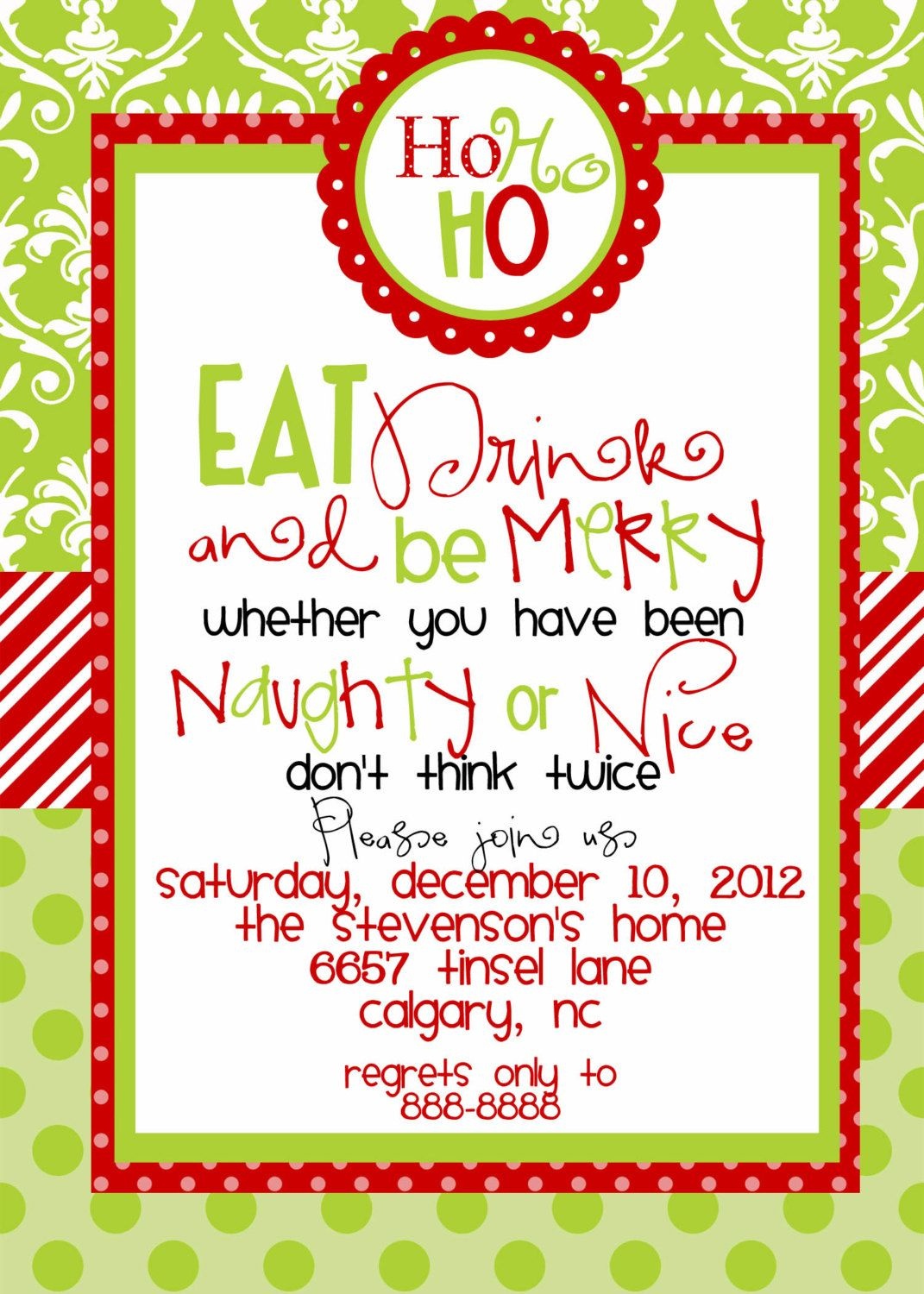 Custom Designed Christmas Party Invitations Eat Drink And Be Merry - Free Printable Christmas Party Flyer Templates