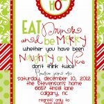 Custom Designed Christmas Party Invitations Eat Drink And Be Merry   Holiday Invitations Free Printable