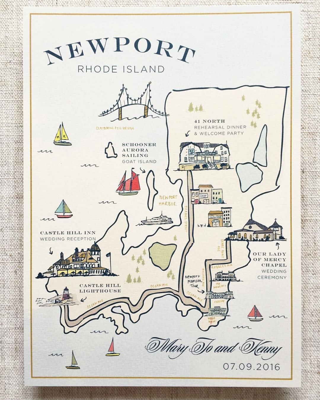 Custom Illustrated Map, Wedding Map, Illustration, Welcome Bag - Free Printable Wedding Maps