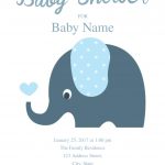 Cute Elephant Baby Shower Invitation Template | Free Invitation   Free Printable Baby Shower Cards Templates