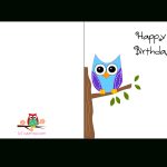 Cute Owl Sitting On A Branch Happy Birthday Card | Favorite   Free Printable Funny Birthday Cards For Adults