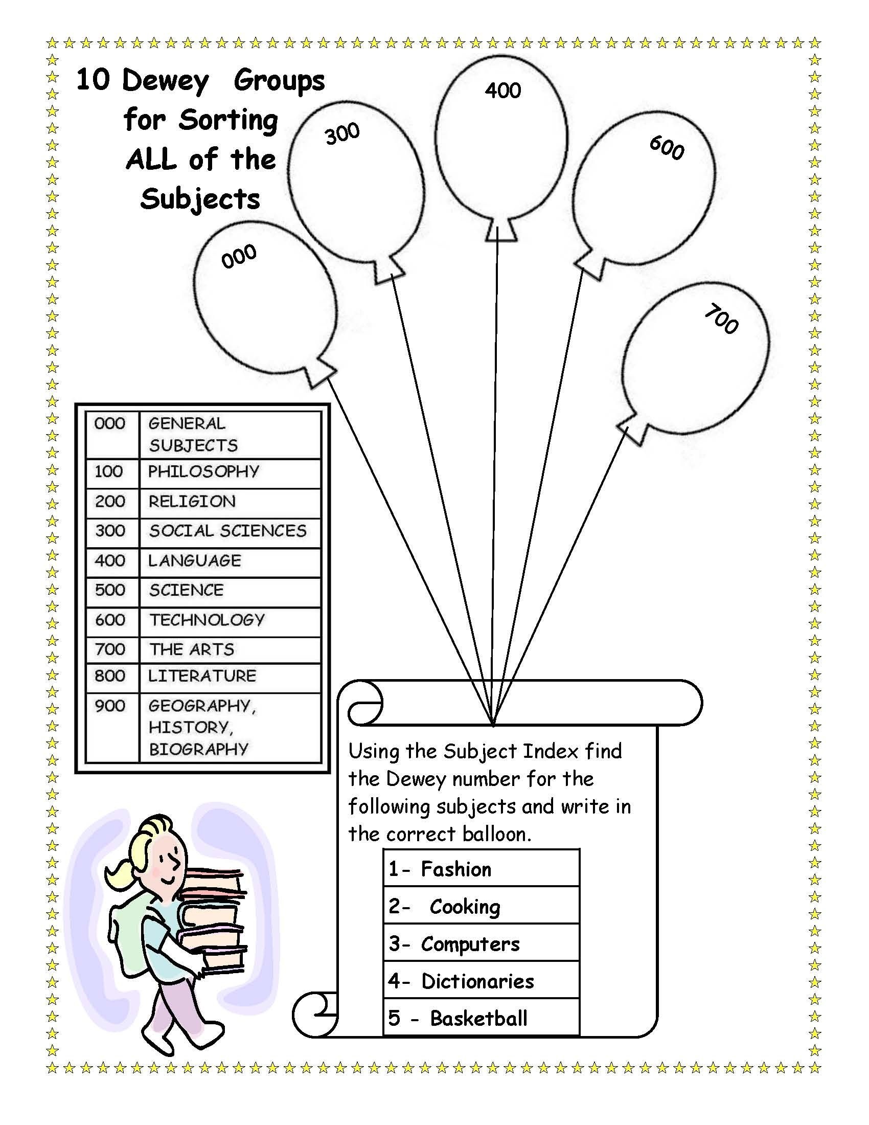 Cute, To Bad I Killed Dewey. Library Skills Worksheet. | Cool Ideas - Free Printable Library Skills Worksheets