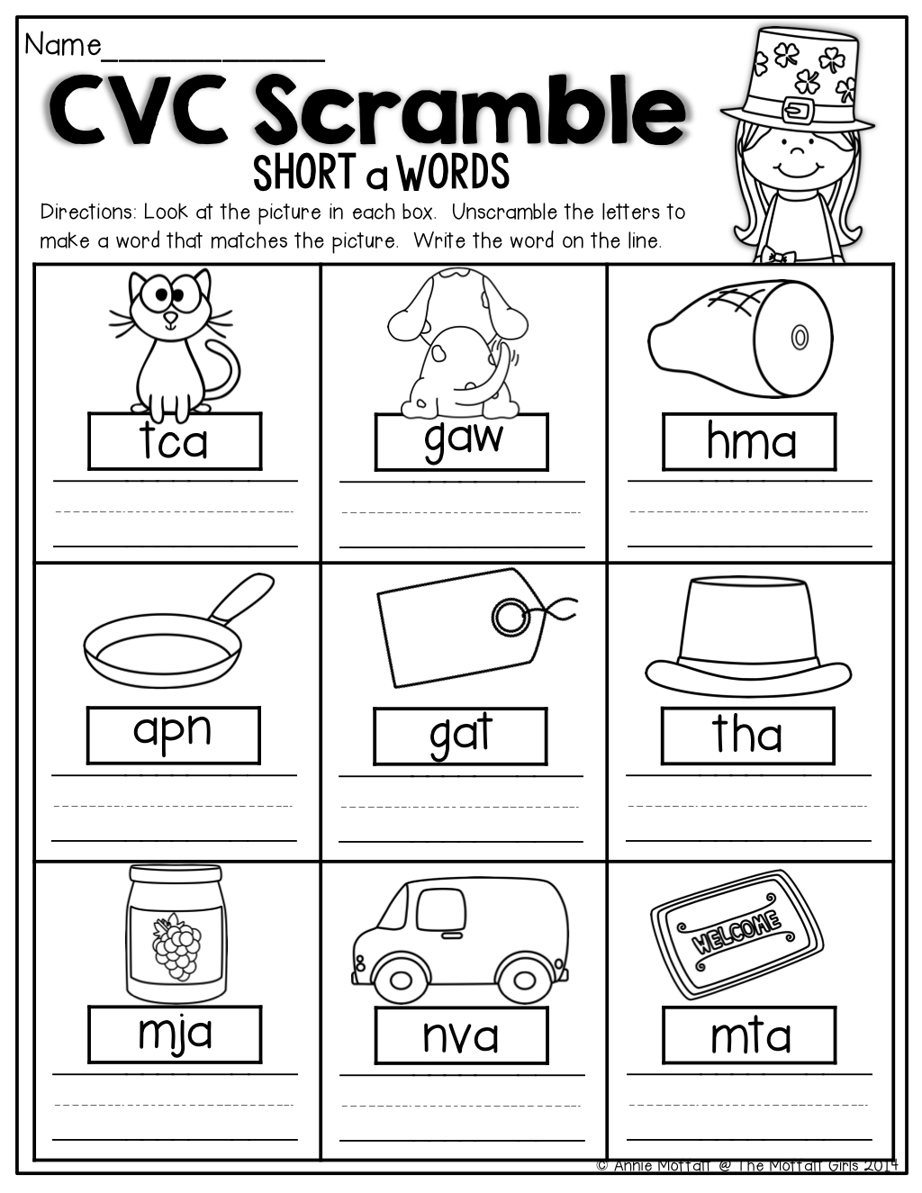 Cvc Scramble! Look At The Picture And Unscramble The Letters To Make - Cvc Words Worksheets Free Printable