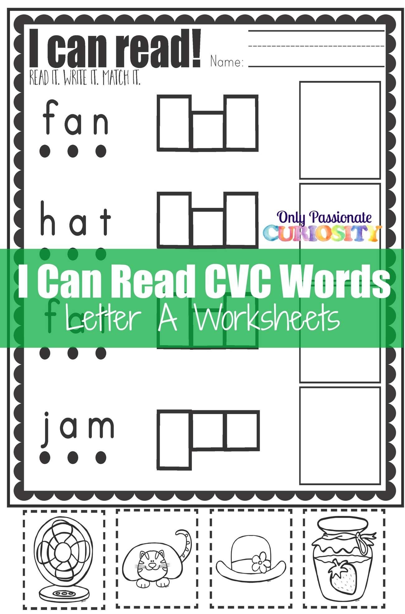 Cvc Worksheets: Cut And Paste Letter A - Only Passionate Curiosity - Free Printable Cvc Worksheets