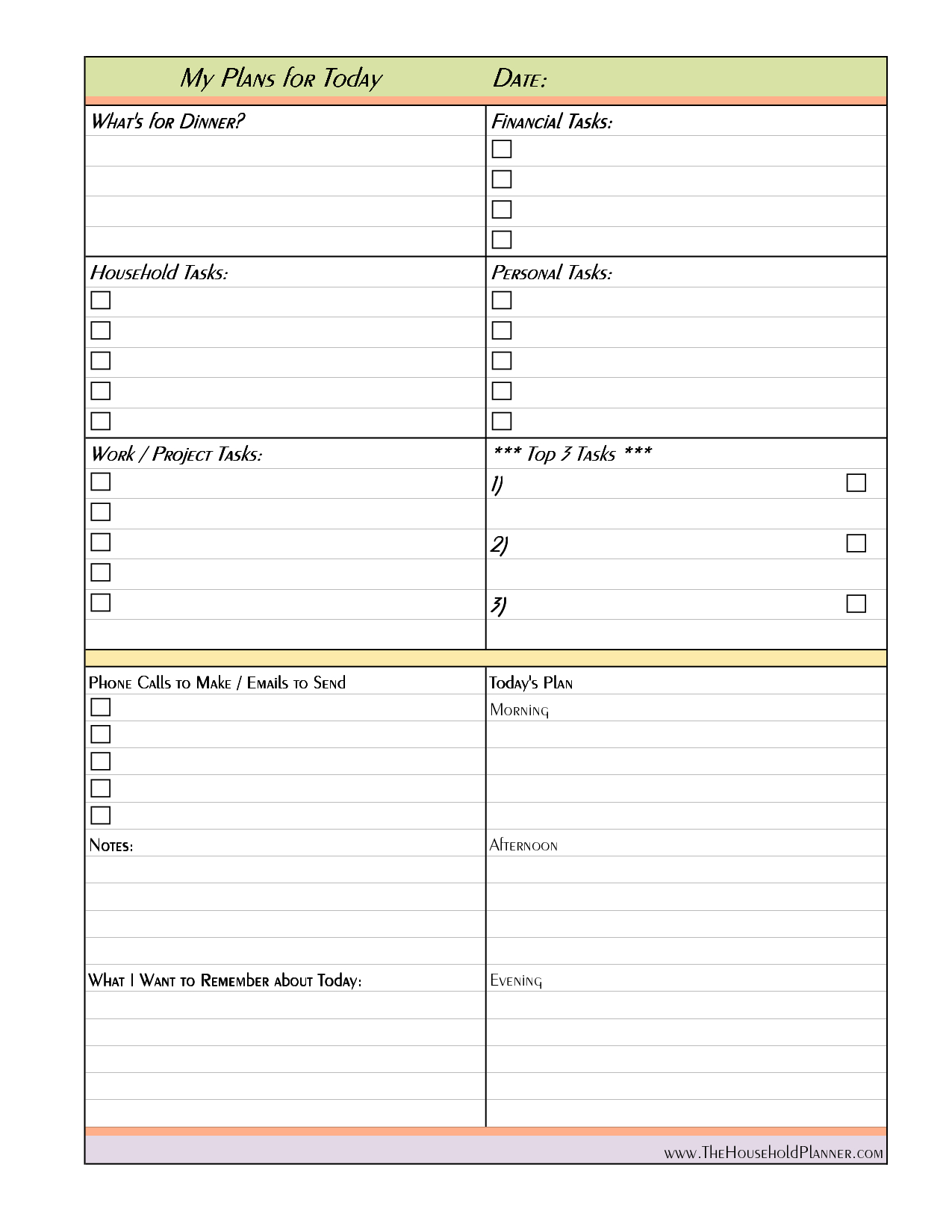 Daily Project Organizer Templates Free | Free Printable Daily - Free Printable Task Organizer