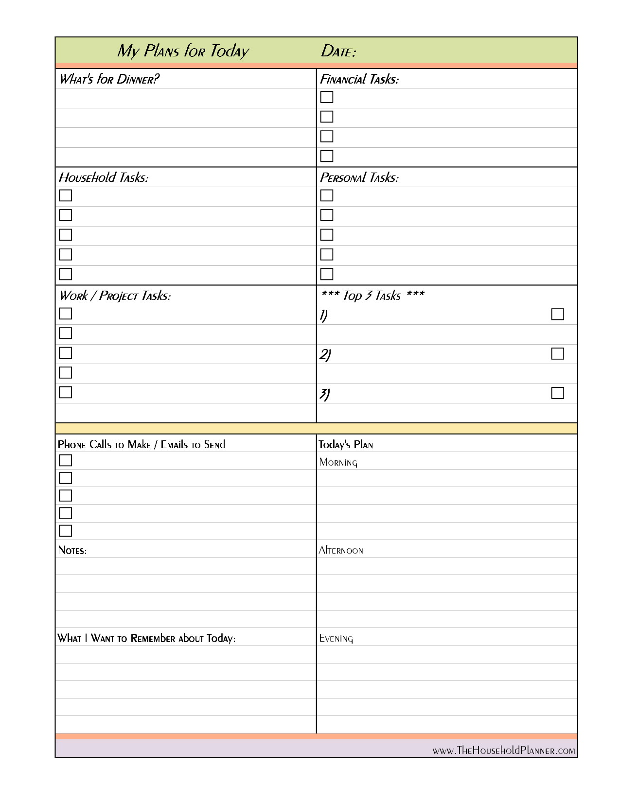 Daily Project Organizer Templates Free Free Printable Daily Free 
