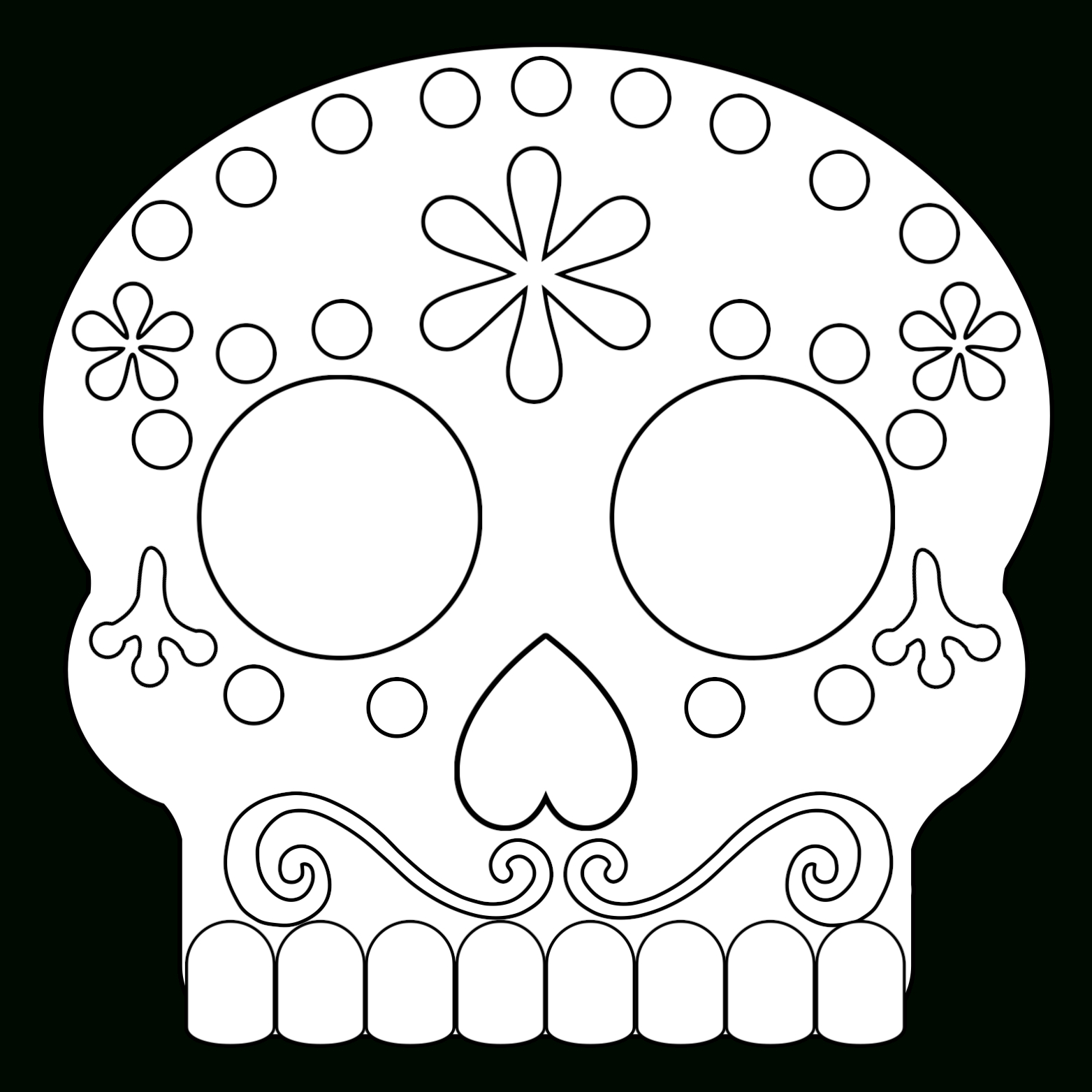 Day Of The Dead Masks Sugar Skulls Free Printable - Paper Trail Design - Free Printable Sugar Skull Day Of The Dead Mask
