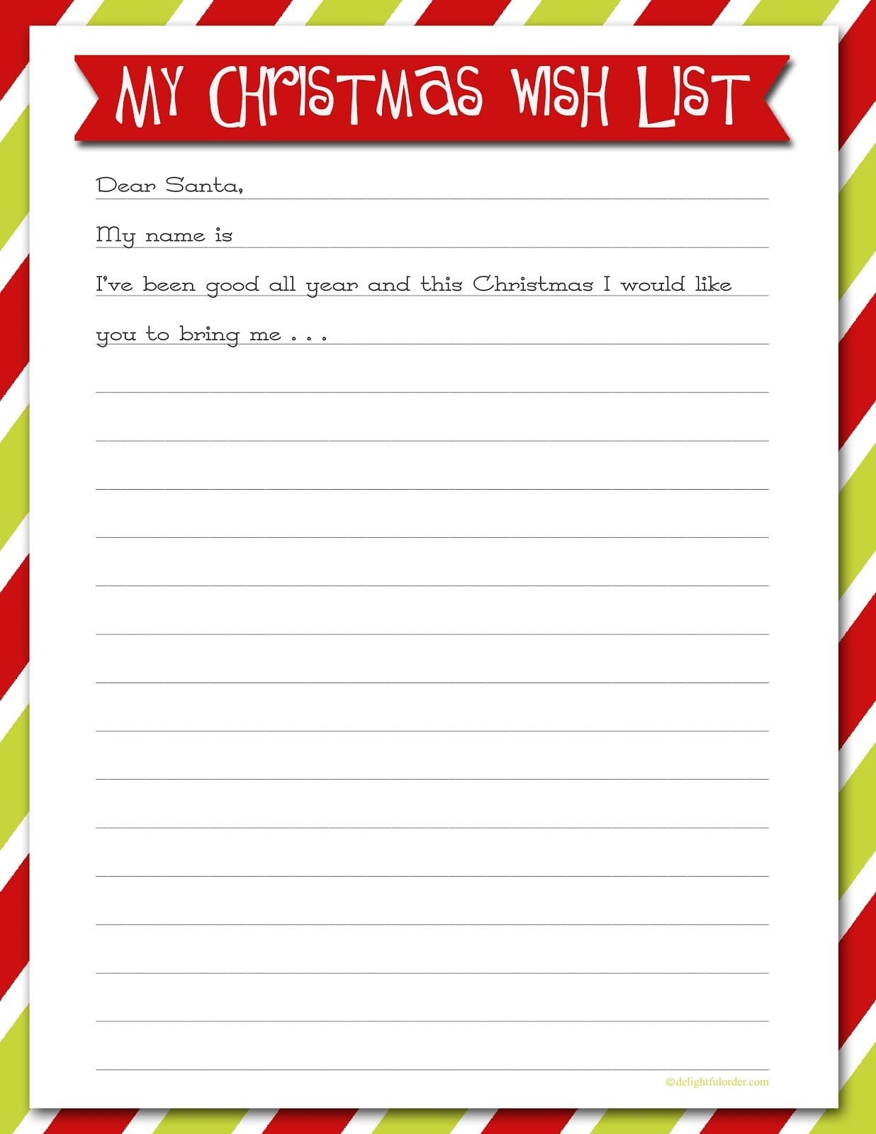 Free Printable Christmas List Template {Gift List} Paper Trail Design