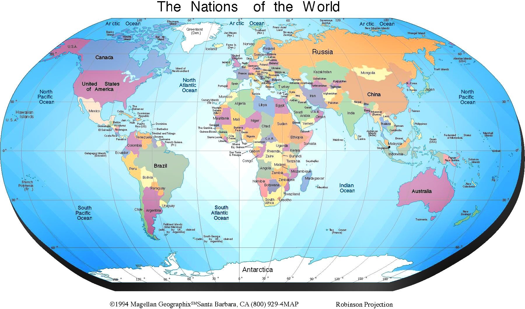 world maps with countries labeled