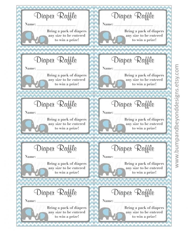 diaper raffle tickets