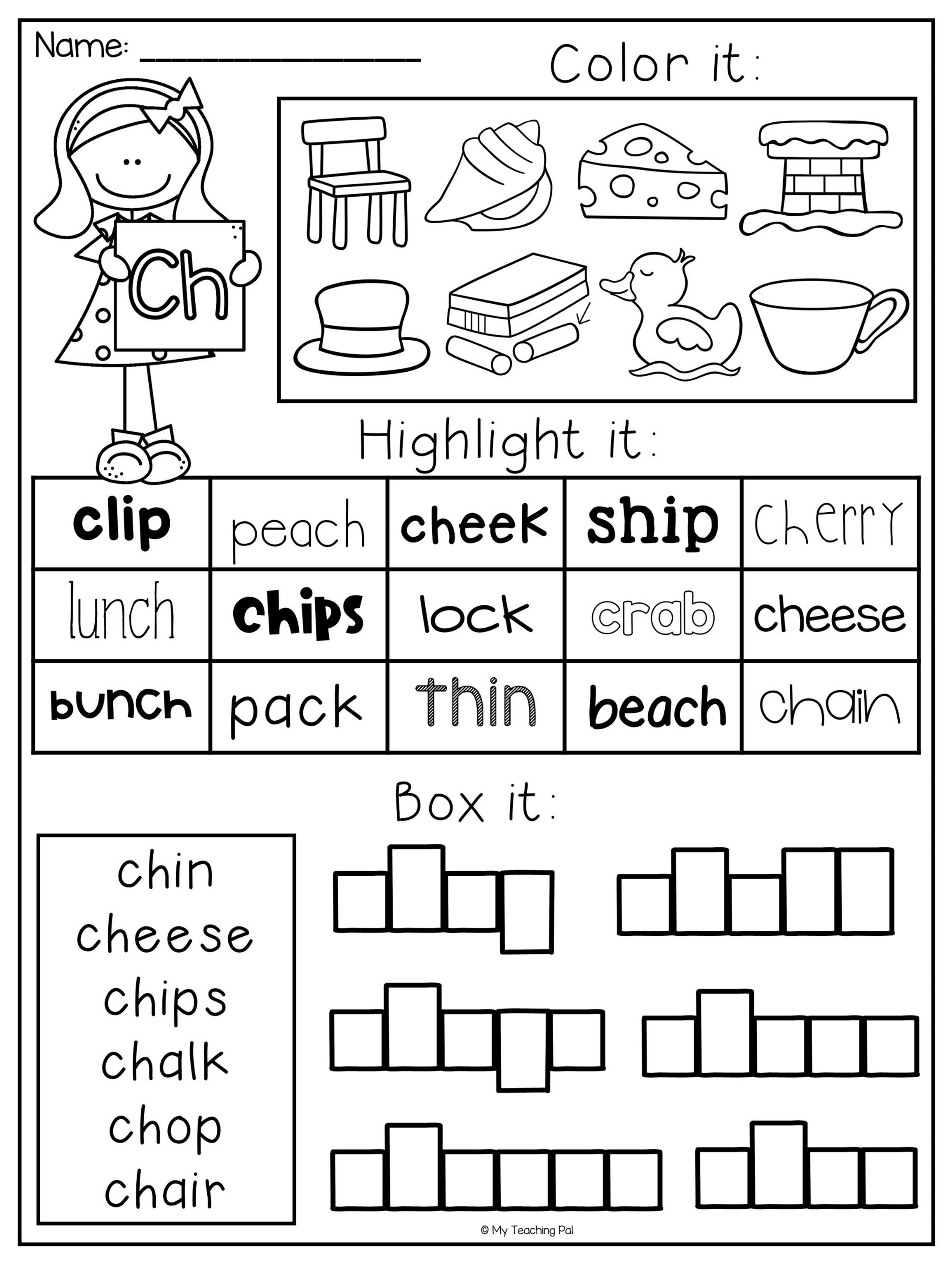 Worksheets For Consonant Digraphs Ch Sh Wh Th