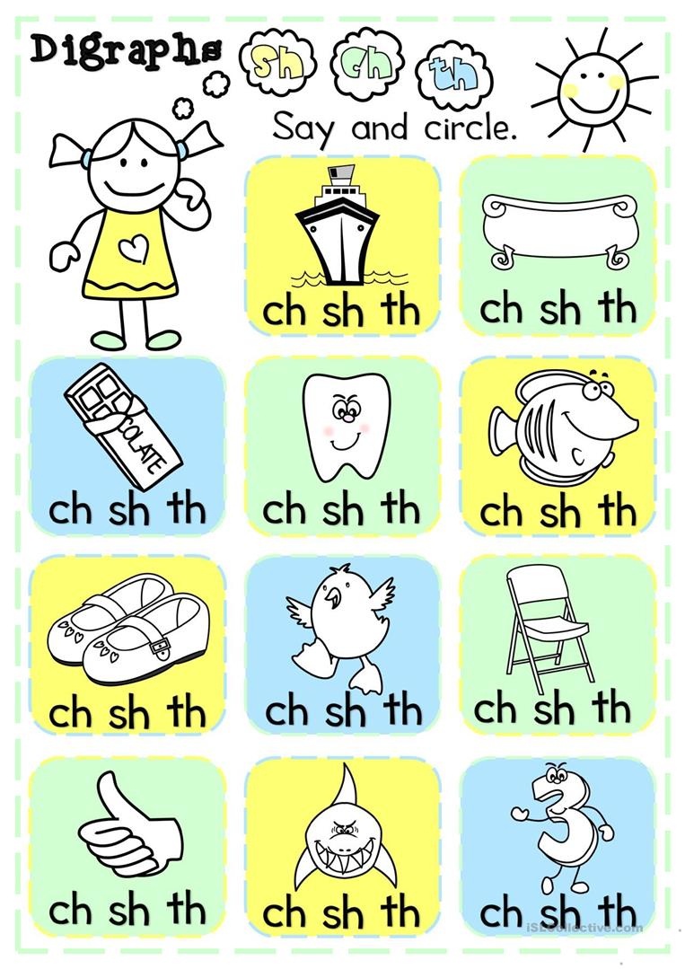 Digraphs Sh Ch Th Multiple Choice Worksheet Free Esl Free Printable Ch Digraph