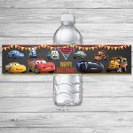 Disney Cars 3 Drink Label Chalkboard Cars 3 Water Bottle | Etsy   Free Printable Cars Water Bottle Labels