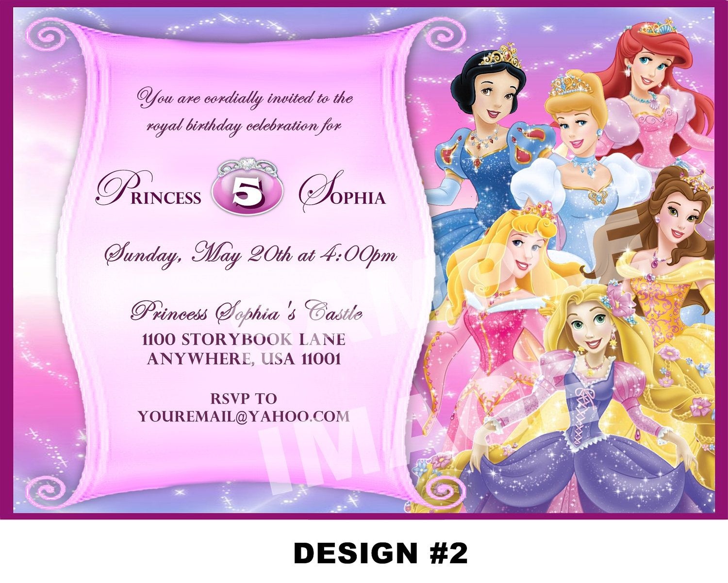 Disney Princess Birthday Invitation Card Maker Free | B'day - Disney Princess Free Printable Invitations