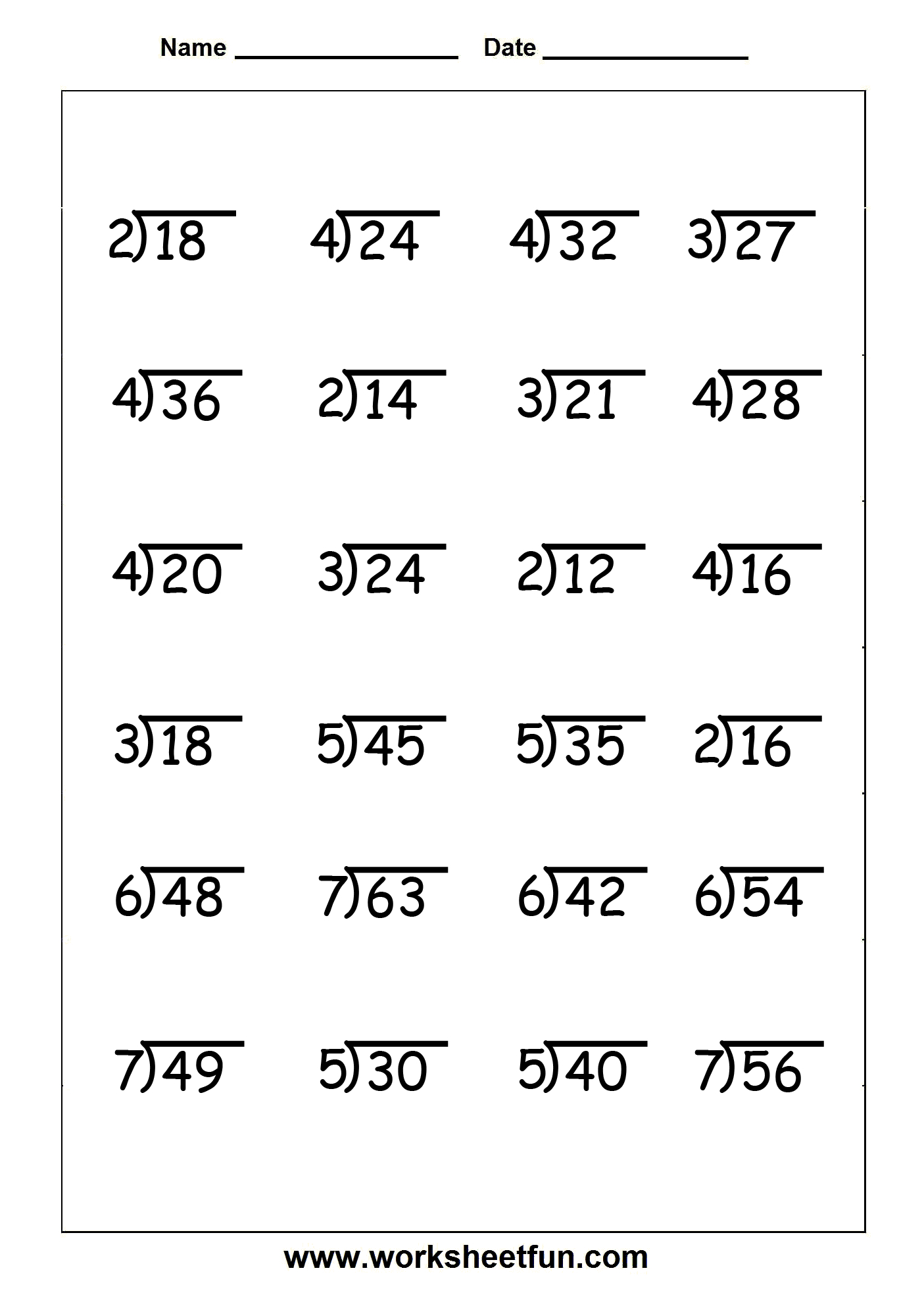 Division - 4 Worksheets | Printable Worksheets | Math Division - Free Printable Division Worksheets