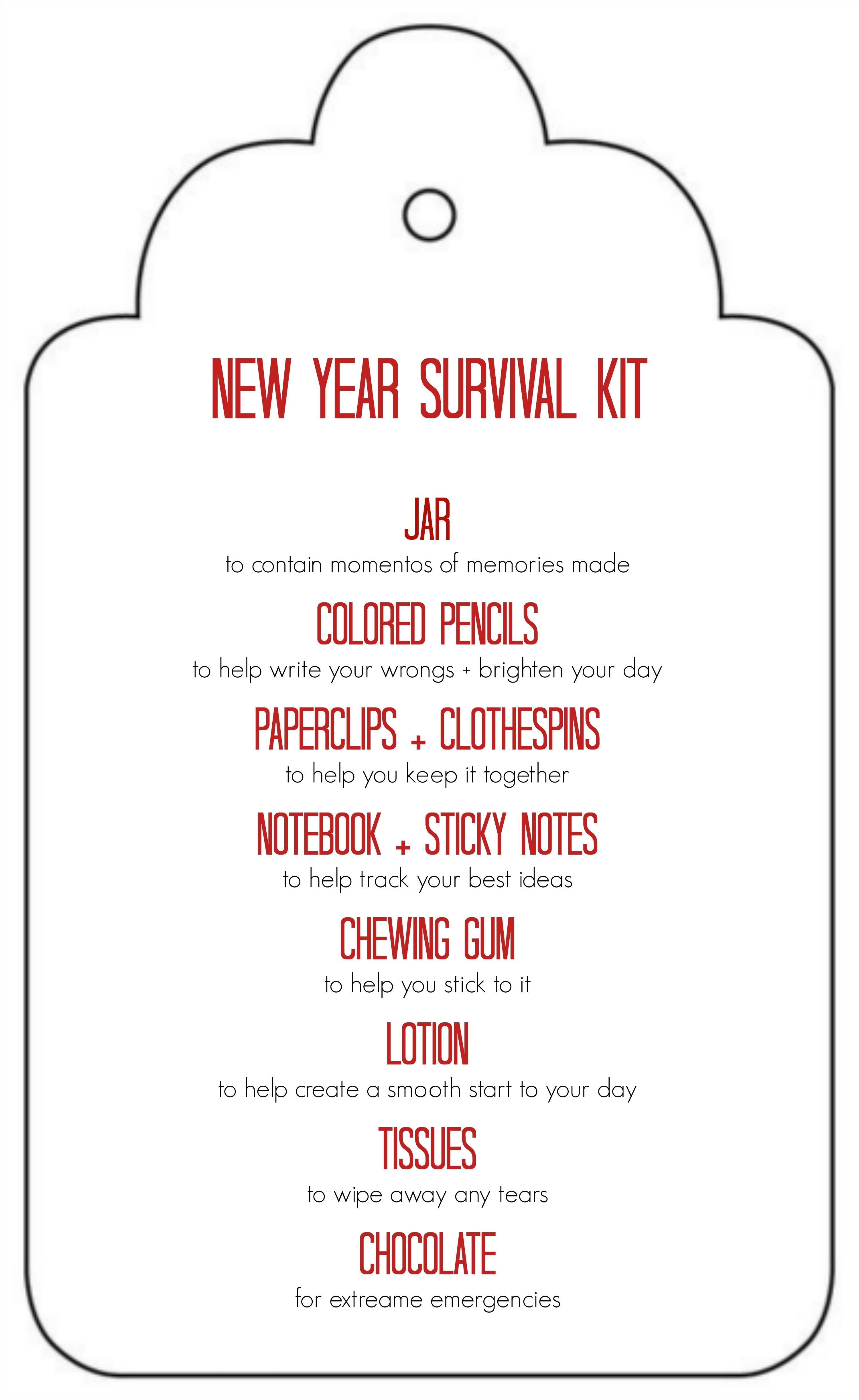 Diy New Years Survival Kit | Gifted | Survival Kit Gifts, Jar Gifts - Teacher Survival Kit Free Printable