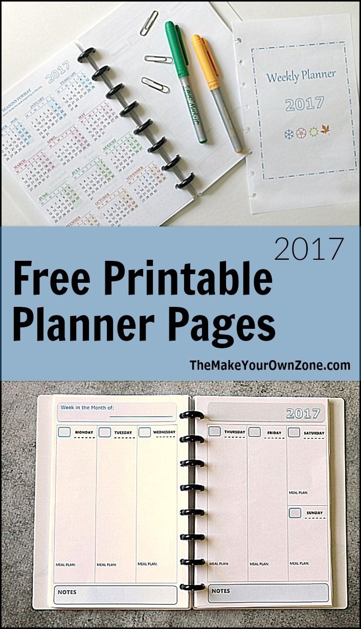 Diy Planner - Make Your Own Weekly Planner With These Free Printable - Free Printable Organizer 2017