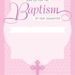 Dotted Pink   Free Printable Baptism & Christening Invitation   Free Printable Baptism Greeting Cards