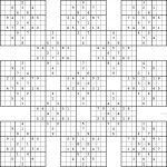 Double Harakiri Sudoku X   Free Printable Samurai Sudoku