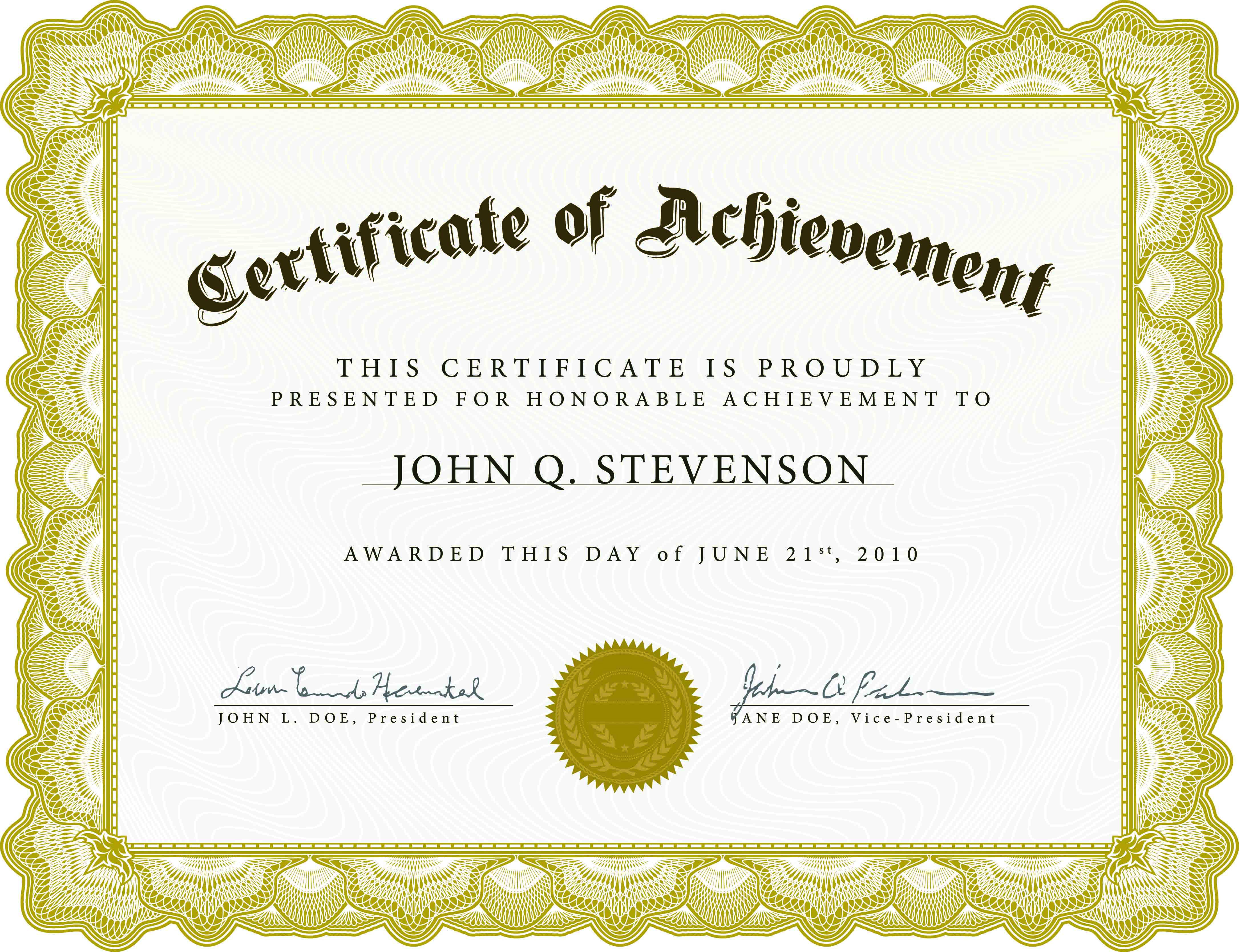 Certificate Of Completion Template Word