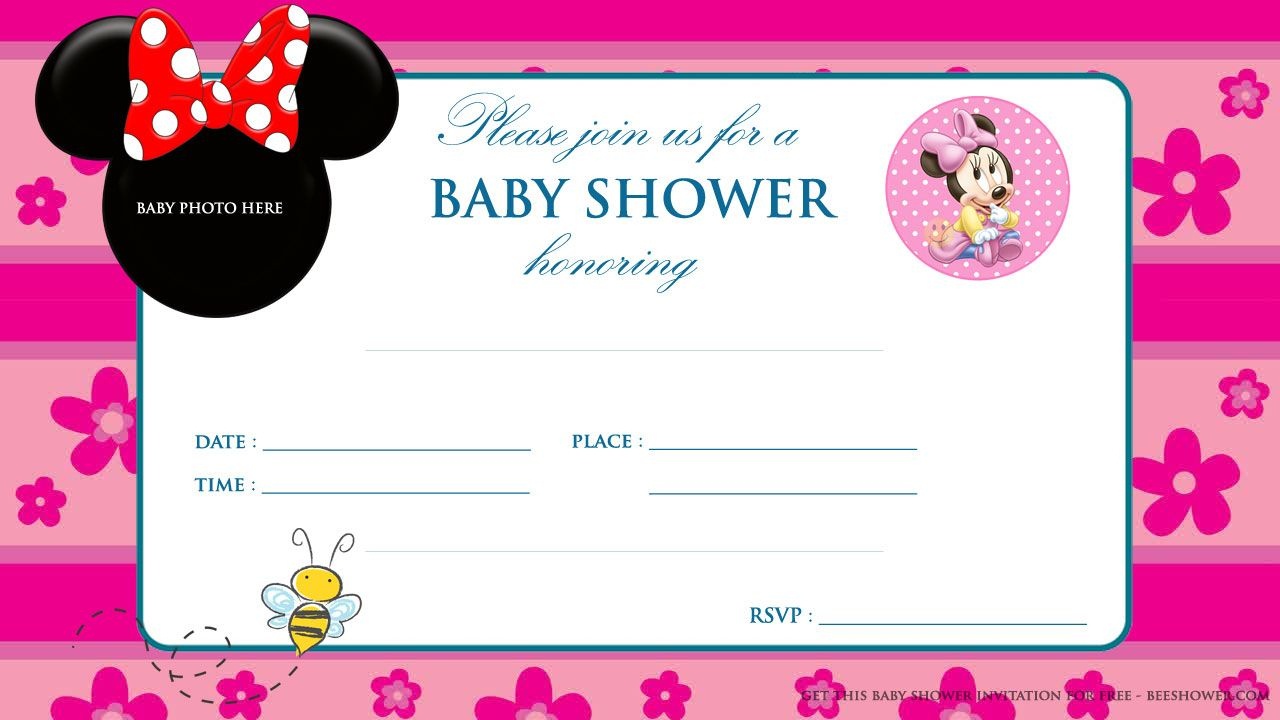 Download Free Printable Mickey Mouse Baby Shower Invitation | Free - Free Printable Minnie Mouse Baby Shower Invitations