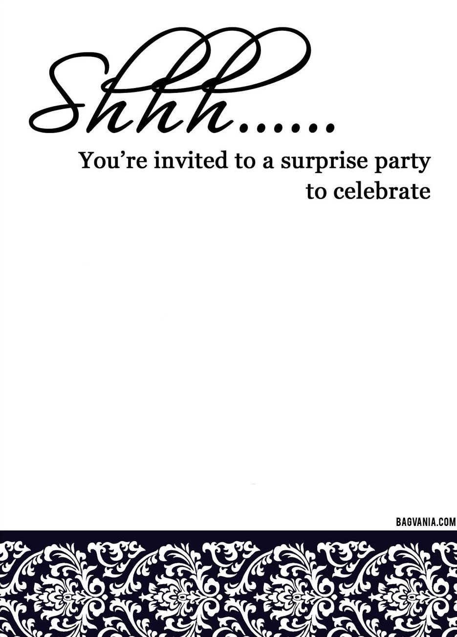 Download Now Free Adult Birthday Invitations | Bagvania Invitation - Free Printable Surprise Party Invitations