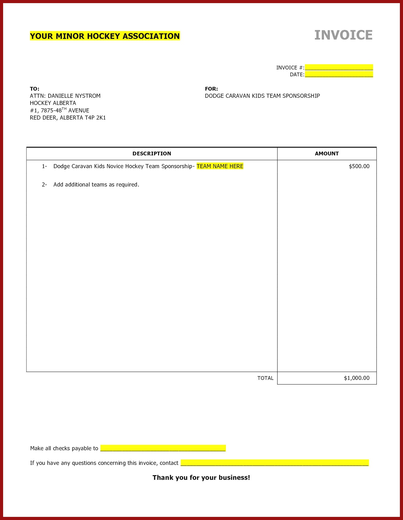 microsoft word simple invoice template