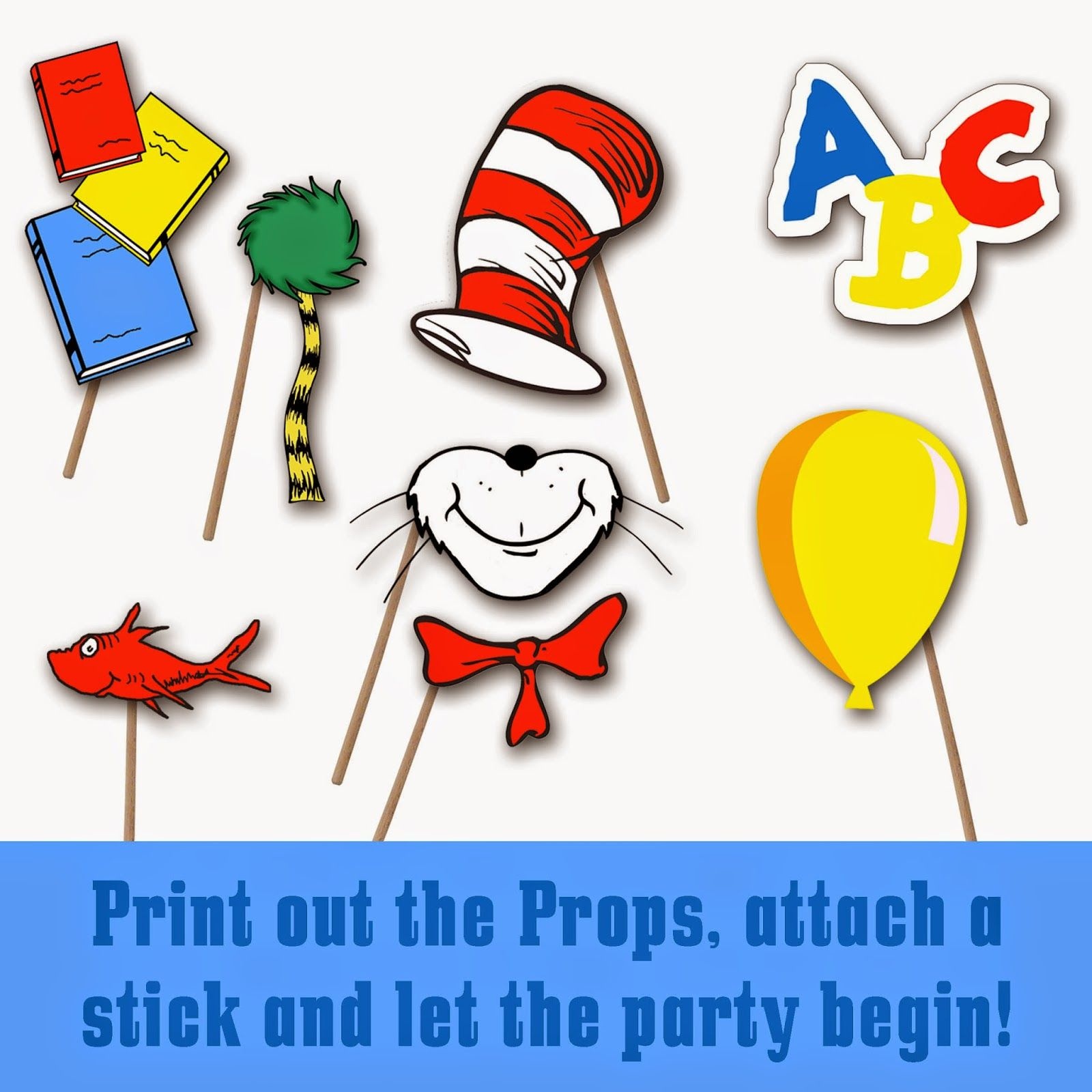 Dr. Seuss Photo Booth Printable Props | School-Dr. Seuss - Free Printable Dr Seuss Photo Props