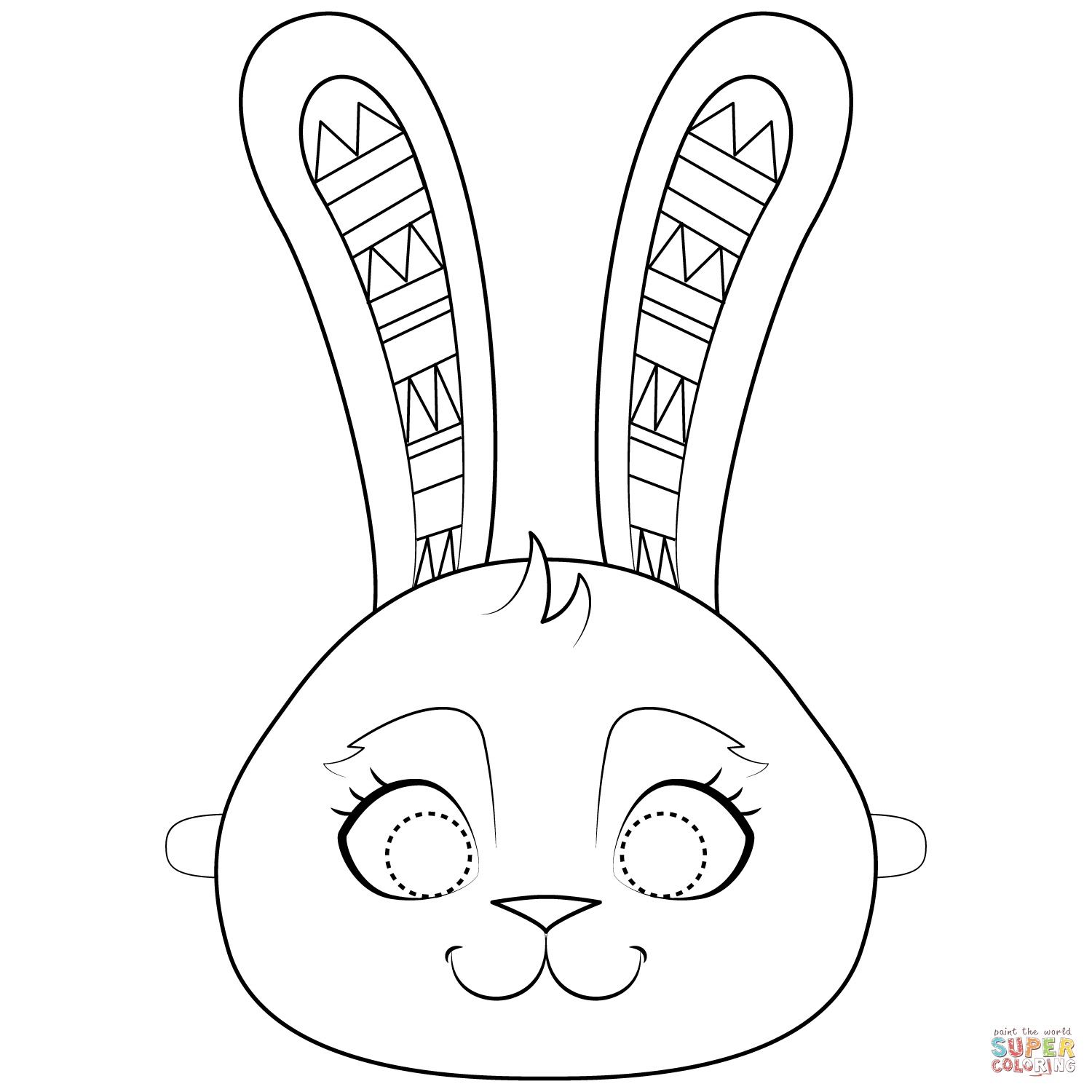 Easter Bunny Mask Coloring Page | Free Printable Coloring Pages - Free Printable Easter Masks