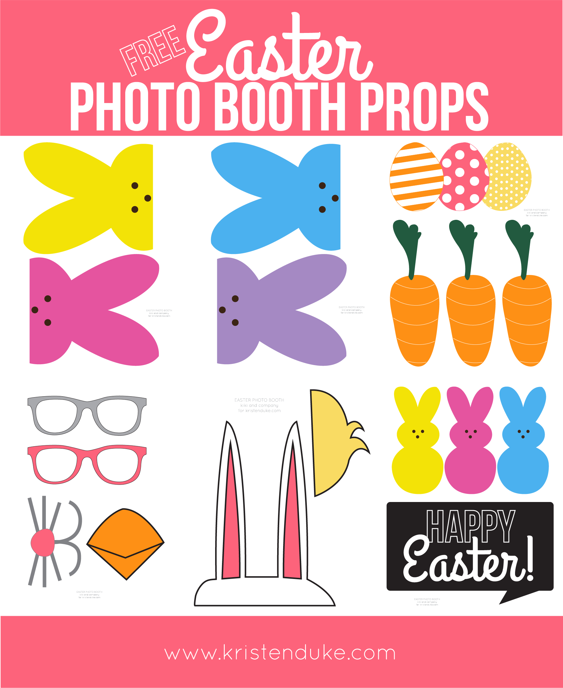 Easter Photo Booth Props From Capturing Joy With Kristen Duke - Free Printable Photo Booth Props Template
