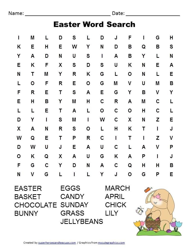 Easter Word Search Free Printable | Work Things | Easter Worksheets - Word Search Free Printable Easy