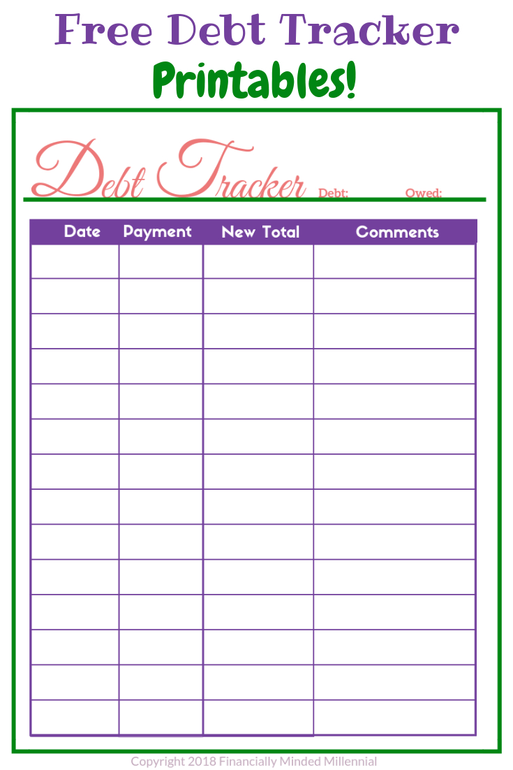 Easy To Use Free Printable Debt Tracker To Help Get Out Of Debt Faster - Free Printable Debt Payoff Worksheet