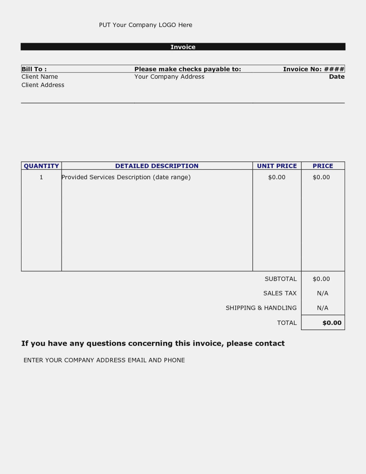 Aynax Com Free Printable Invoice Free Printable