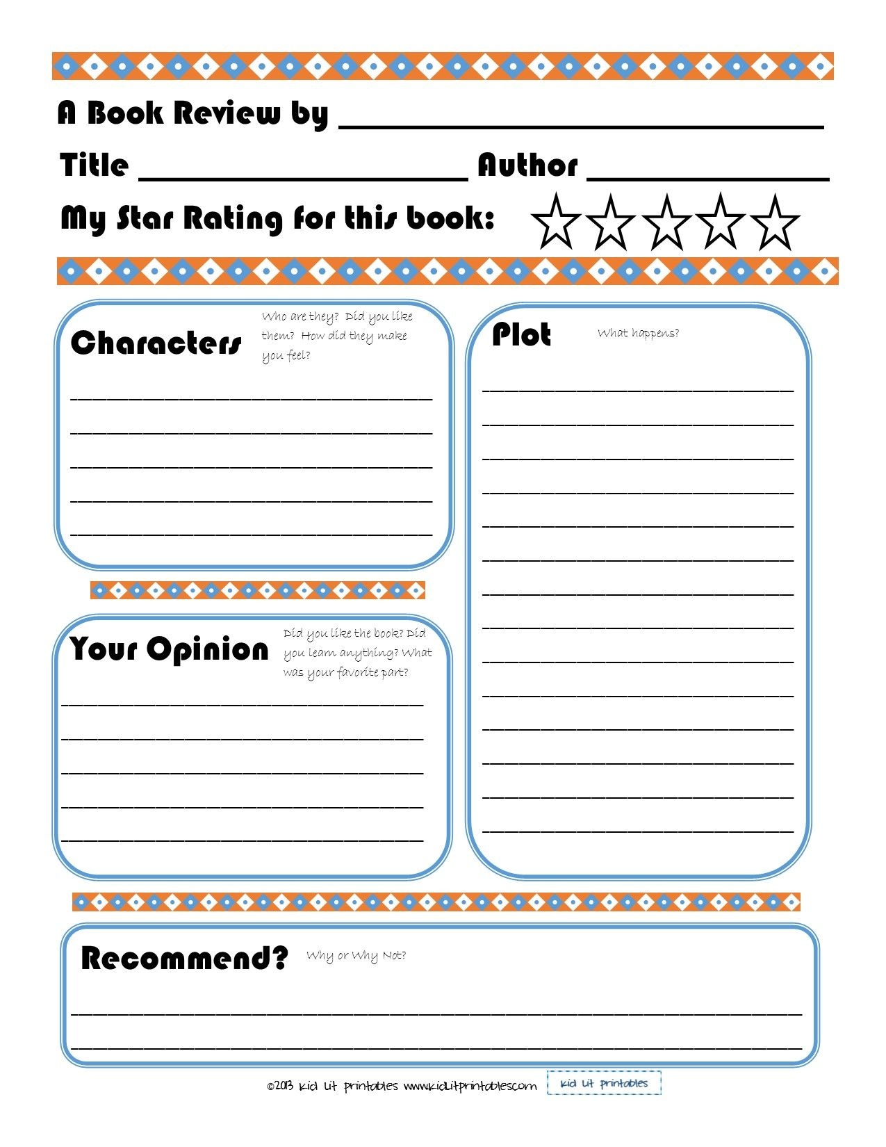 Free Printable Book Report Forms For Elementary Students Free Printable