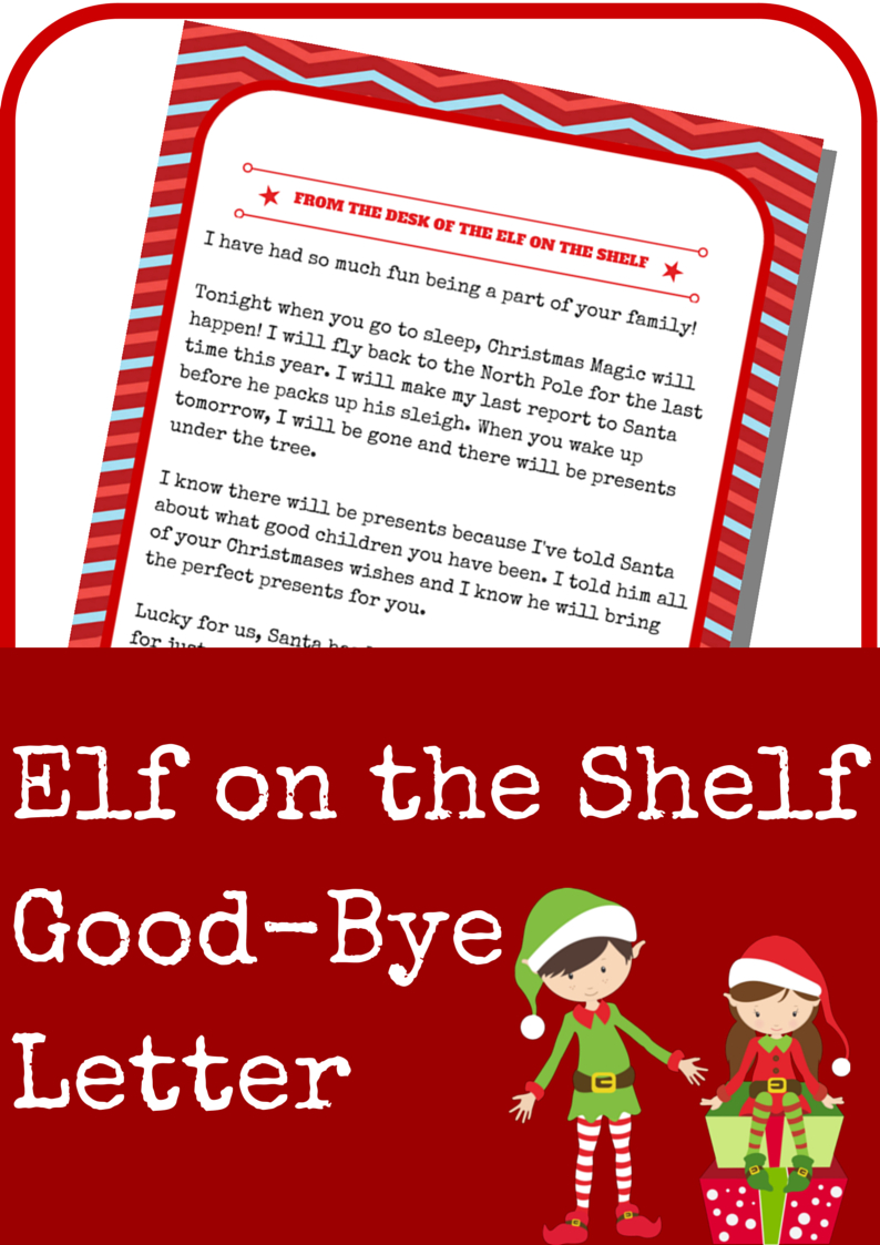 Elf On The Shelf Good-Bye Letter - A Grande Life - Elf On A Shelf Goodbye Letter Free Printable