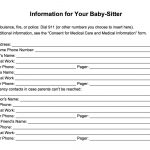 Emergency Information Form For Babysitters Printable   Familyeducation   Free Printable Parent Information Sheet